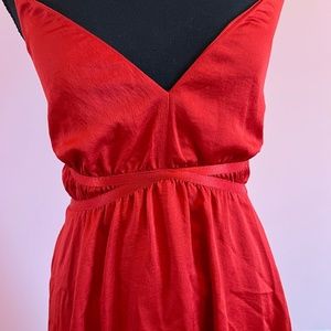 Red cross back dress.